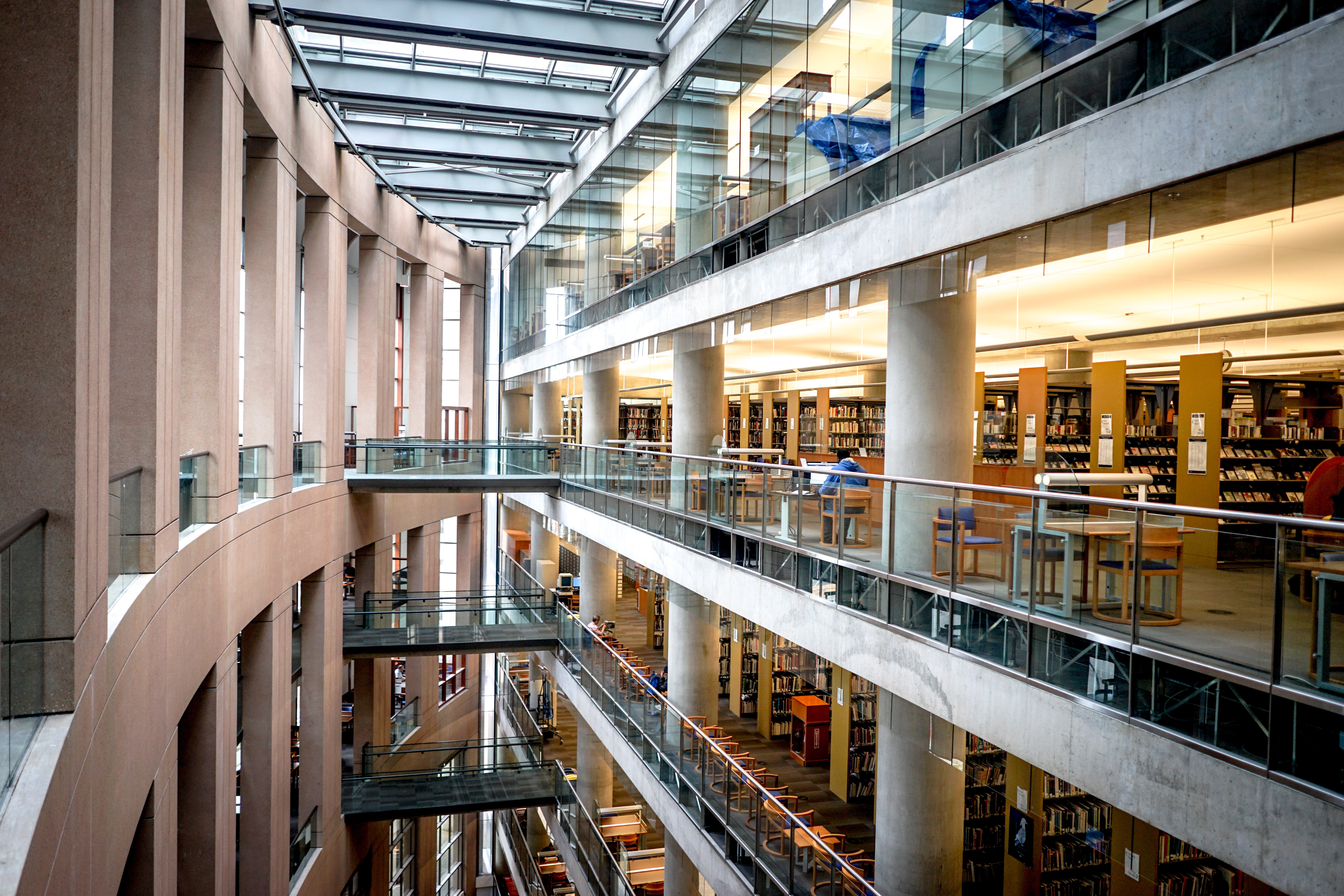 The main library in Vancouver is architecturally significant. The angles and levels contour together to produce a trippy scene. It's pretty from the outside but stunning from the inside.